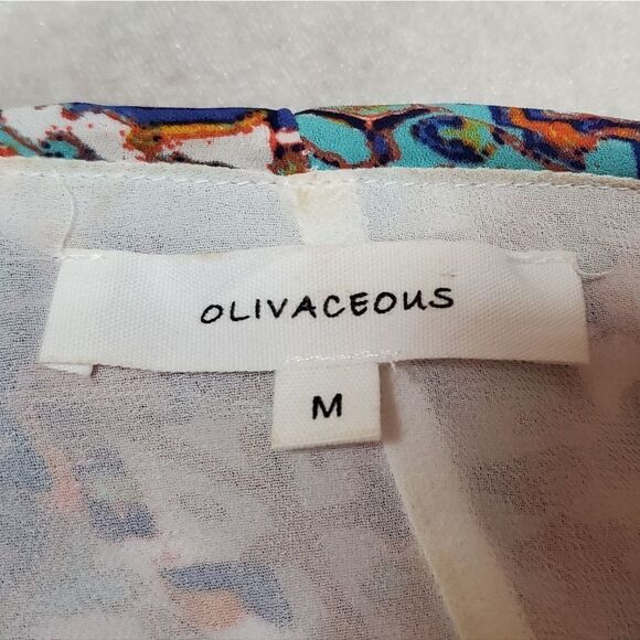 OLIVACEOUS Aztec Print Cold Shoulder V-neck Shift Dress Medium - Picture 10 of 11